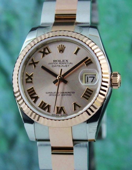 (image for) A ROLEX MID SIZE 18K ROSE GOLD OYSTER PERPETUAL DATEJUST / 178271